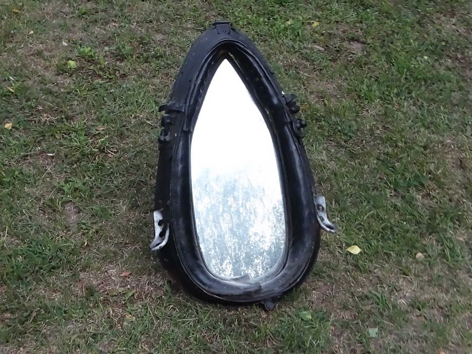 Stare lustro w chomątrze końskim 1956 rok retro rustyk 76x50 cm