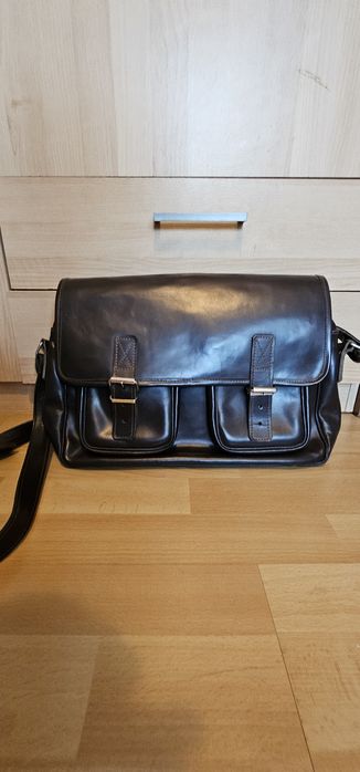 Torba podróżna lub na laptopa, gróba skóra