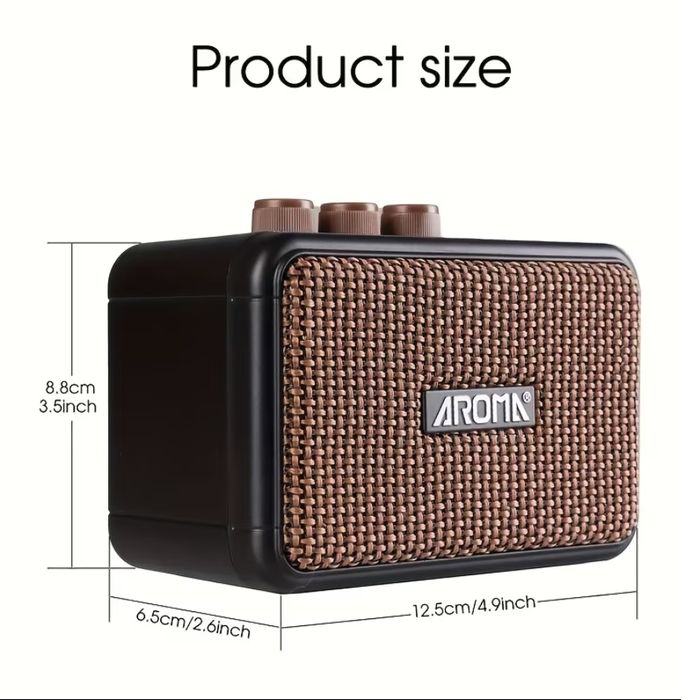 Мини  комбоусилитель "Aroma AG-04". Аккумулятор, Gain, Bluetooth