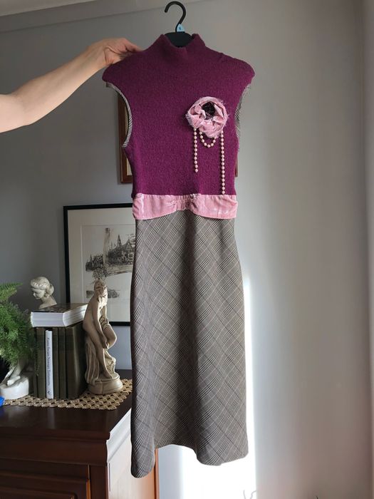 Elegancka włoska sukienka bez rękawów vintage