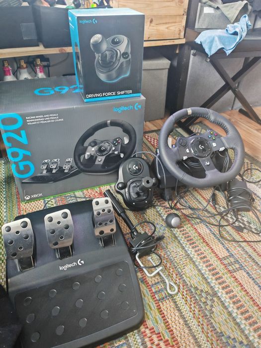 Kierownica Logitech G920 + skrzynia biegów + ręczny | 2025 | komplet
