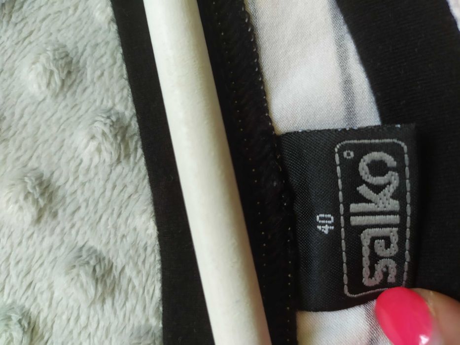 Bluzka damska paski Salko 40 L krótki rękaw