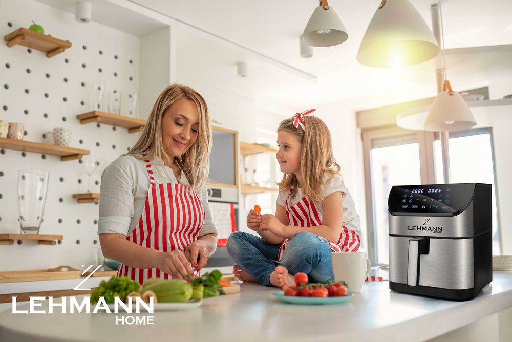 nowa frytkownica beztłuszczowa airfryer 8l lehmann 12 programów