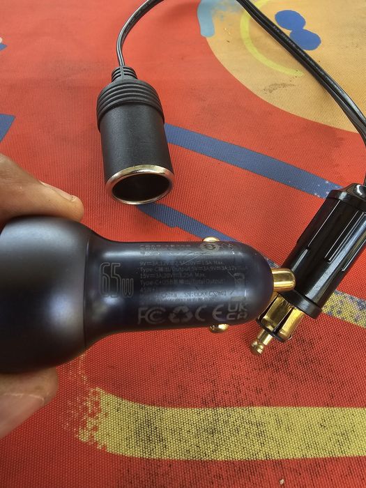 Adaptador de isqueiro para caravanas e carregador 65w baseus