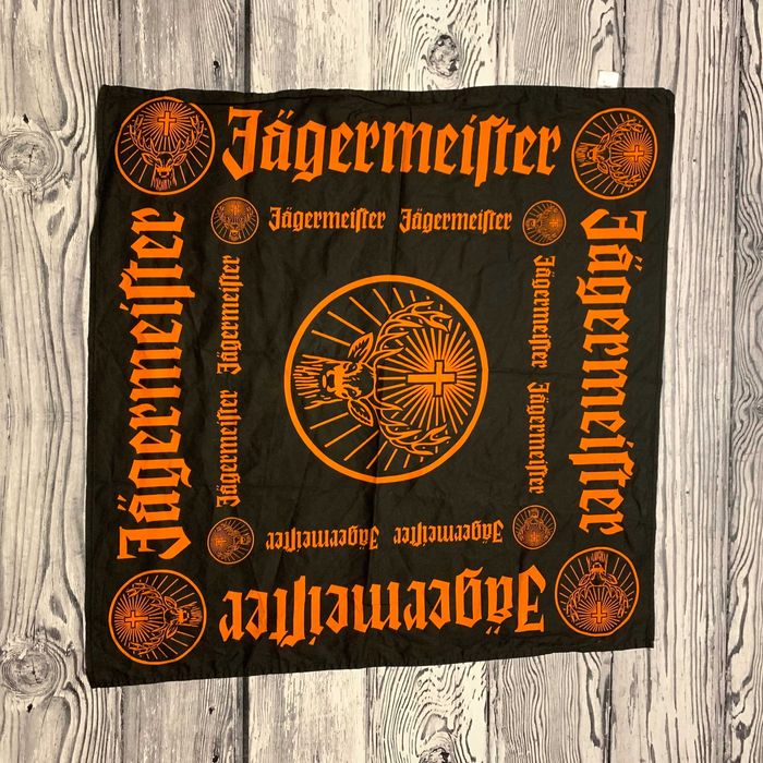 Бандана платок мерч Jagermeister Signature Logo Black Orange Bandana Jägermeister Official Merchandise