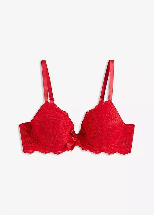 B.P.C. biustonosz usztywniany czerwony koronkowy ^100B