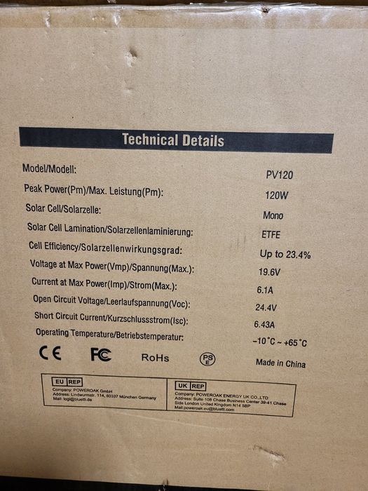 Комплект Солнечных Панелей BLUETTI: 320 Вт (120Вт + 2х100Вт) + USB/MC4