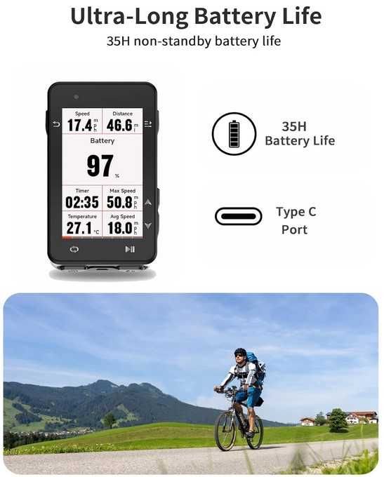 Ciclocomputador 630S GPS para Bicicletas e Motos, Bateria 45h