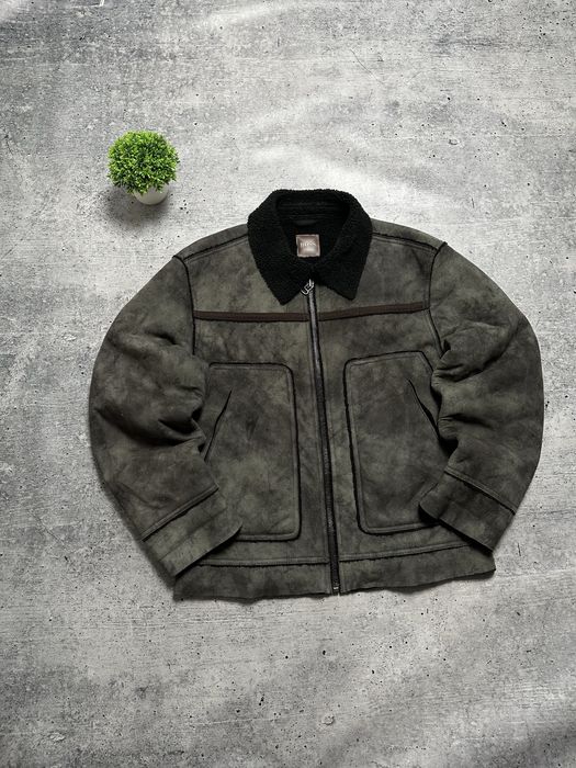 Чоловіча кожана куртка Hugo Boss Shearling Leather Style Sherpa Jacket