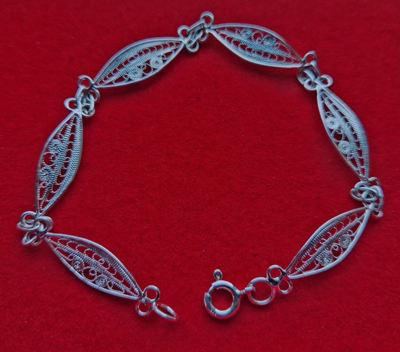Pulseira em prata filigrana