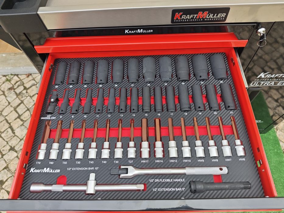 Carrinho de ferramentas Kraft Muller XXL 7 gavetas 7 cheias
