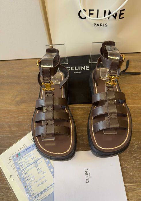Босоножки/Босоніжки Gladiator Celine Clea Triomphe Coffee /Chocolate/Сандалі Селіне/Гладіатори Celine