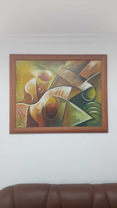 Quadro Decorativo Abstrato – Assinado e com Moldura de Qualidade!