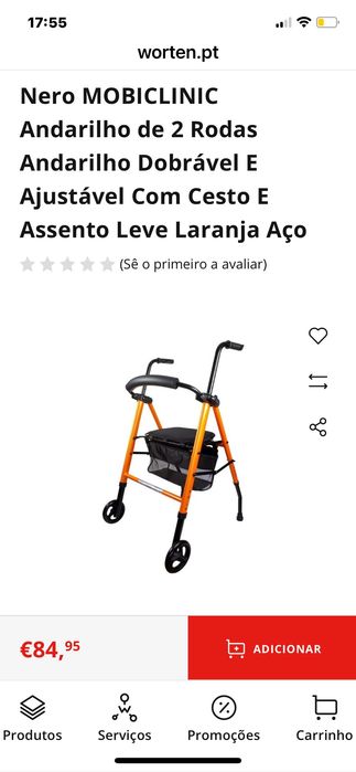 DISPONÍVEL! Andarilho com 2 rodas para idosos/adultos