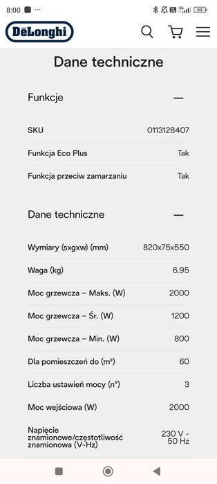 Grzejnik DeLonghi HCX9120E