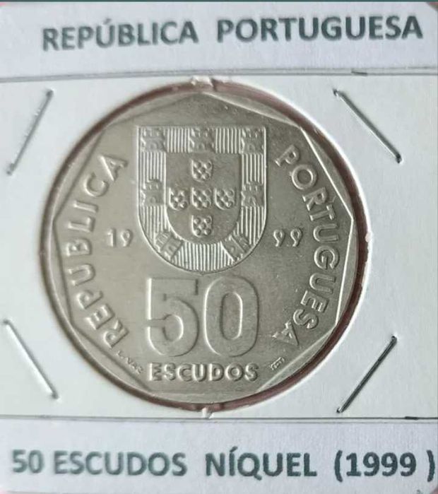 4 Moedas de 50 escudos da 3ª República Portuguesa Emissão Anual Níquel