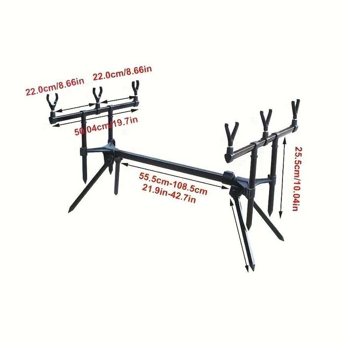 Stojak Pod na 3 wędki Karpie
