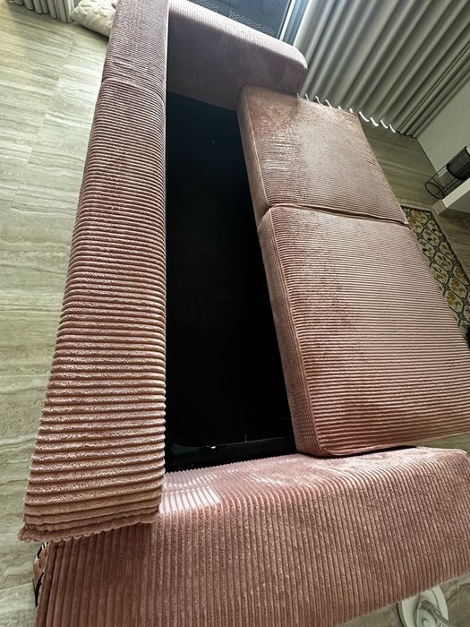 Sofá cama como  novo cor rosa velho