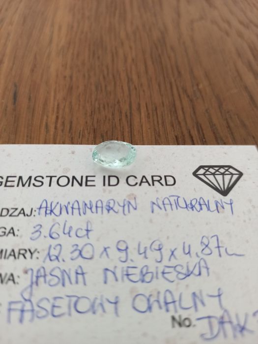 Akwamaryn naturalny 3.64 ct