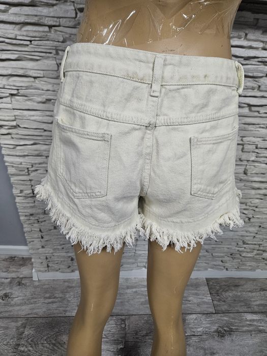 Szorty spodenki jeansowe bezowe ze złotem Mochy rozmiar L