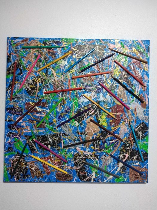 Quadro lápis com palavras