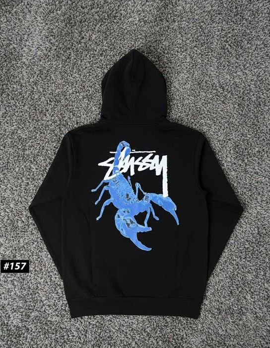 BIG Logo • Черное Худи Stussy Hippo • Толстовка Чорна Стусси • XS/XXL