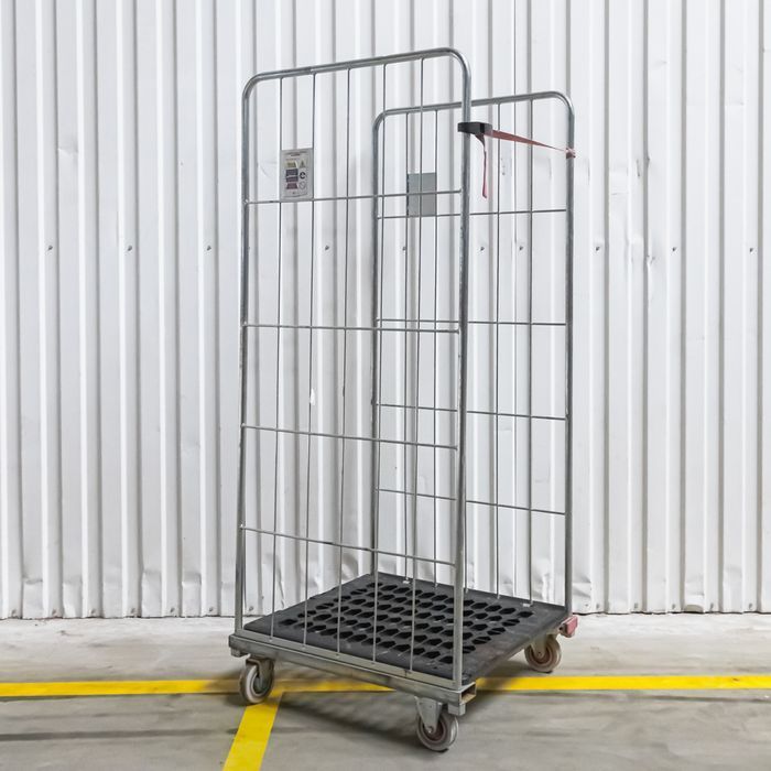 Rollkontener (rollcage, rollbox) wózek siatkowy transportowy czarny