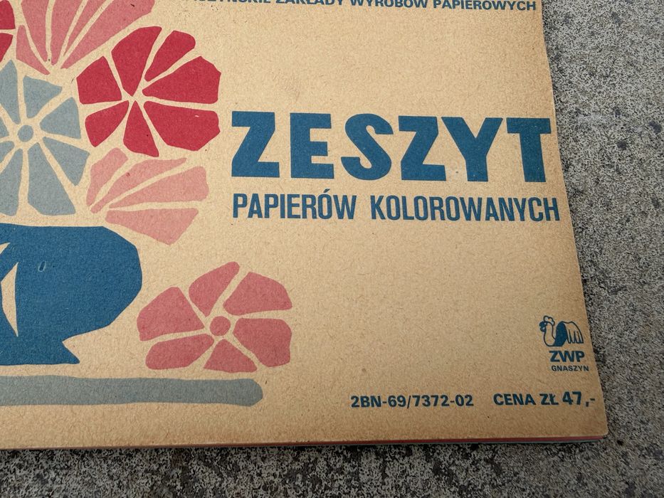 Zeszyt Papierów Kolorowych ZWP GNASZYN papier Prl