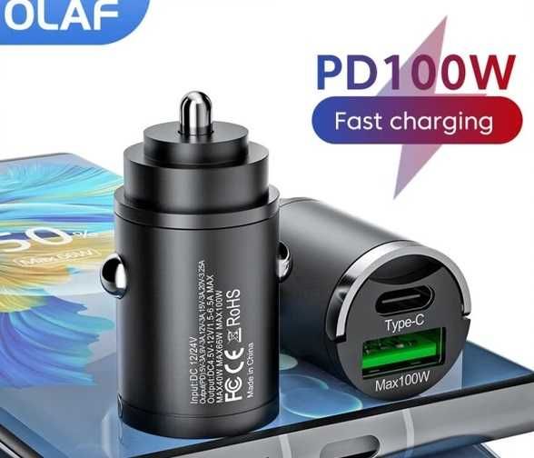 Ładowarka samochodowa Olaf mini 100w PD QC