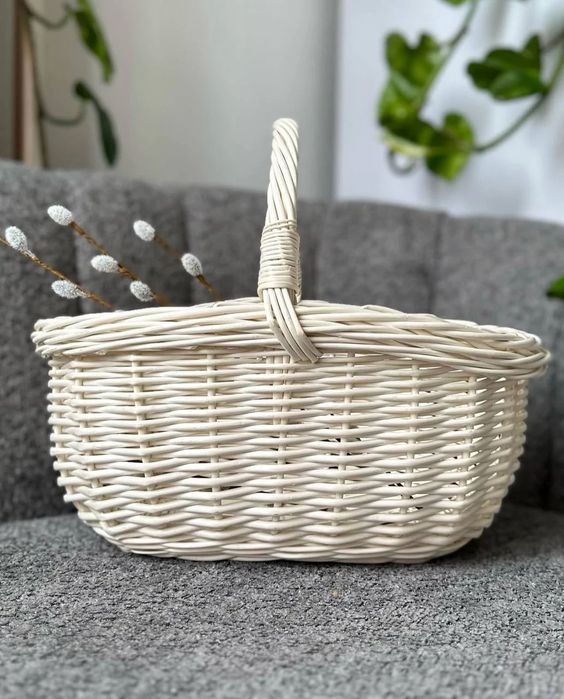 Кошик "Грибкова" 38×30×16/18 см плетений з натуральної лози корзина