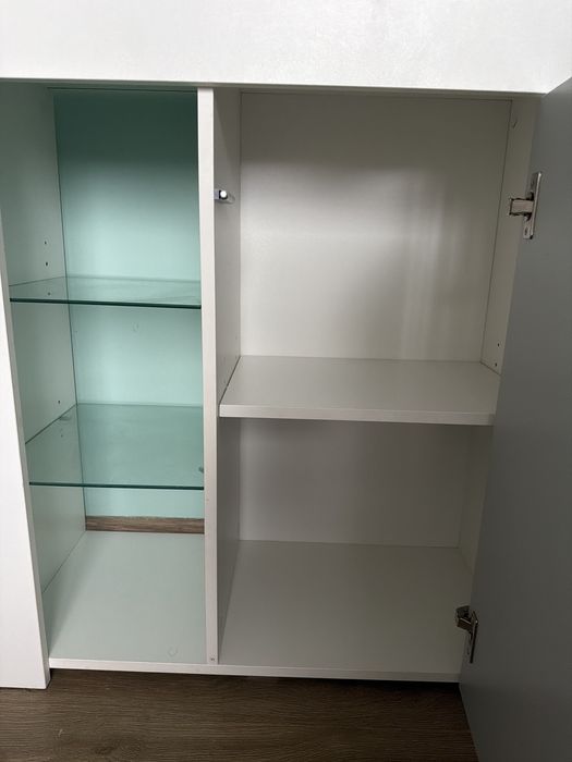 Komoda bialy mat+ szary polysk