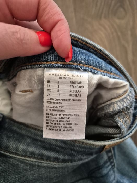 American Eagle mom jeans 38 M niebieskie proste jeansy