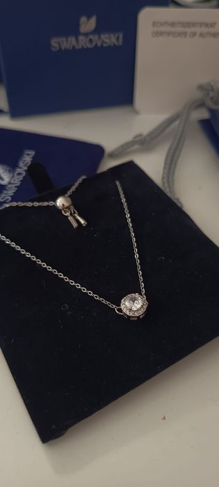 Colar Swarovski Original - Pendente Solitário Crystal com Fecho Ajustá