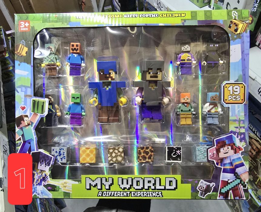 Klocki figurki Minecraft 10 sztuk kompatybilne z Lego klocki magnetyczne Minecraft 6 sztuk klocki na magnesy minecraft prezent