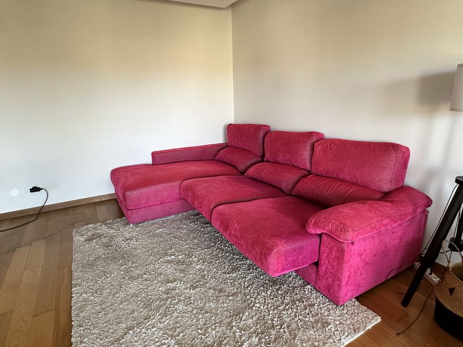 Sofá Chaise long modular + 2 assentos reclináveis/extensíveis