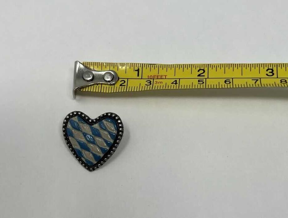 Винтажная эмалевая  брошь-булавка "Баварское сердце" Kuhl Zinn,93%