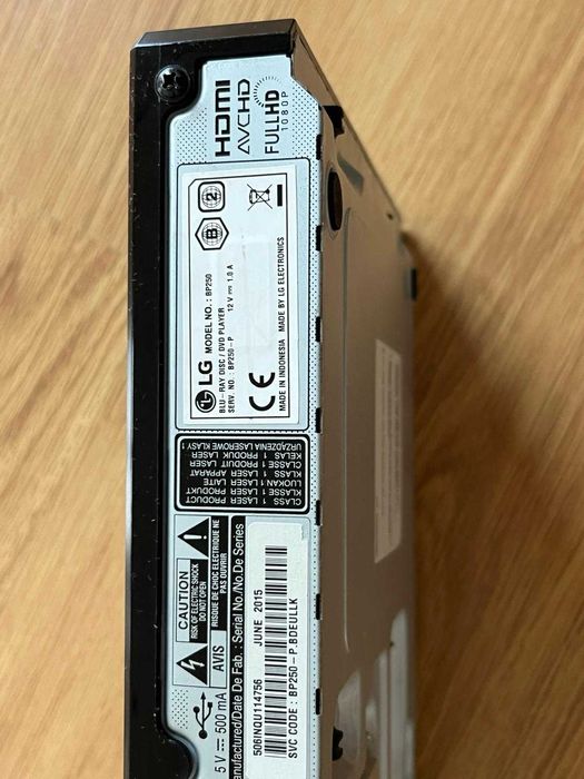 Leitor de DVD LG BP250 - Excelente estado