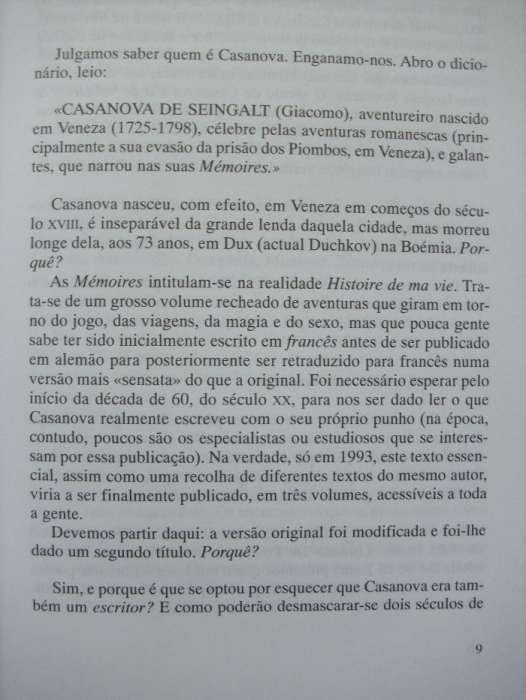 Casanova, o admirável de Philippe Sollers