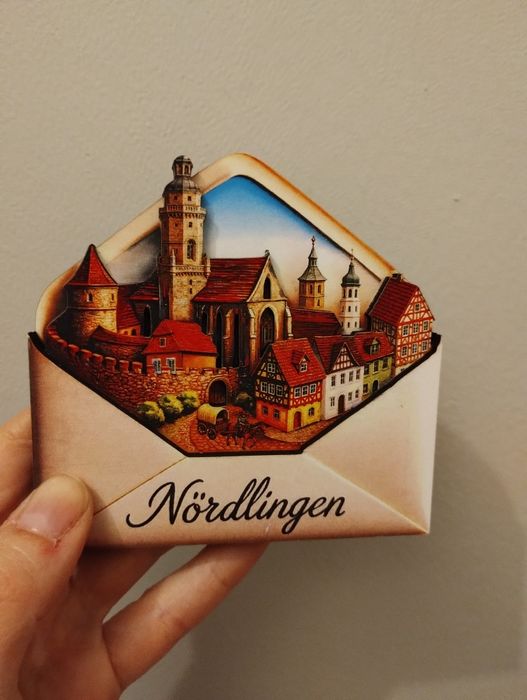 Drewniany magnes na lodówkę Niemcy Nördlingen