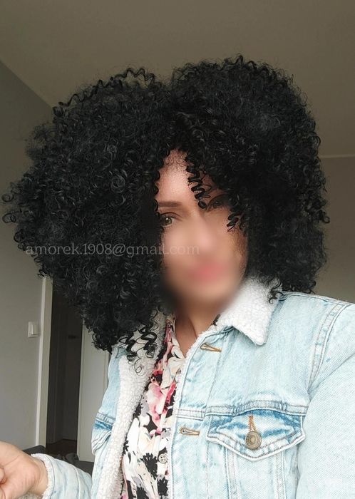 Peruka nowa afroloki czarne jak naturalne na co dzień sklep