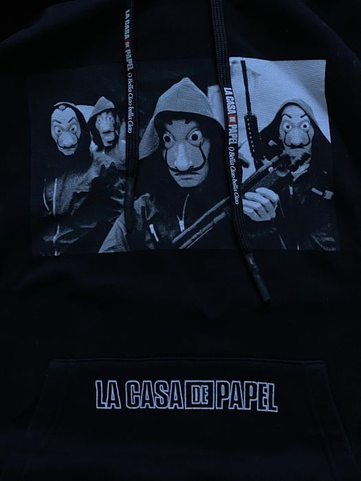 Czarna bluza z kapturem Dom z papieru La casa de Papel Pull&Bear