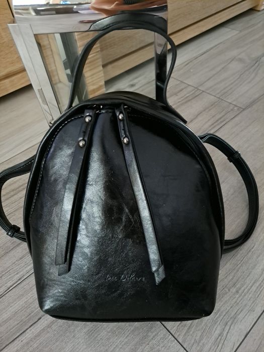 INES DELAURE  plecak skórzany  black