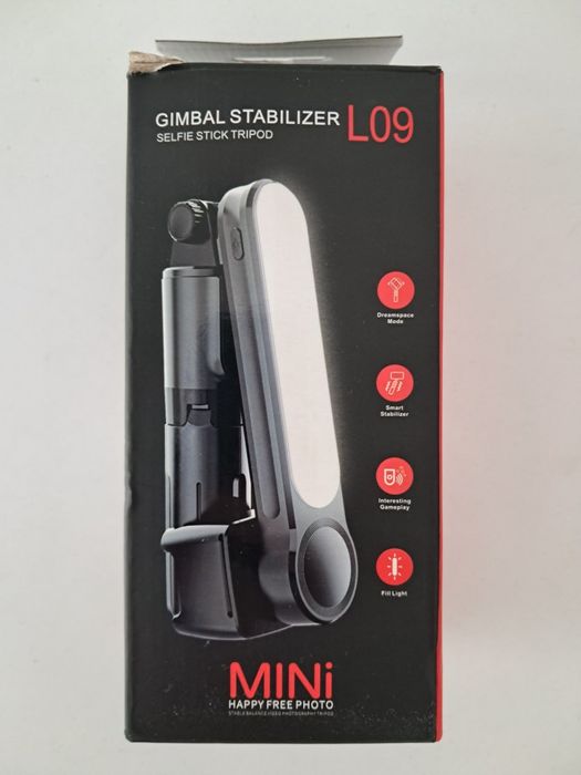 Стабілізатор Gimbal L09 з LED підсвіткою та Bluetooth кнопкою — монопо