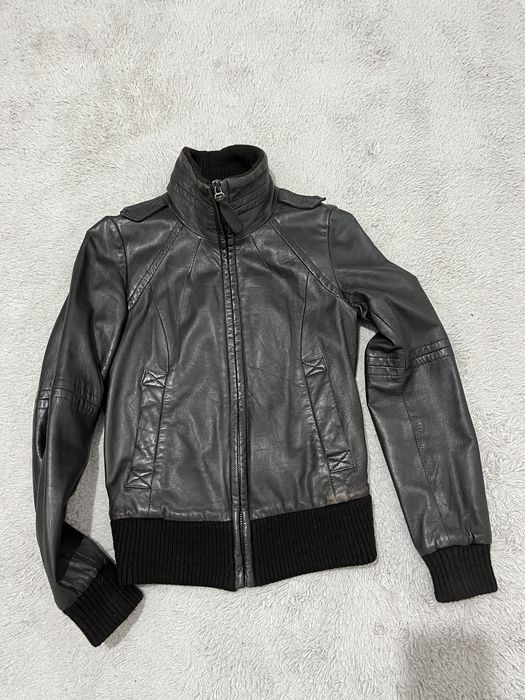 Zara r. S czekoladowa brazowa kurtka skorzana bomberka skora