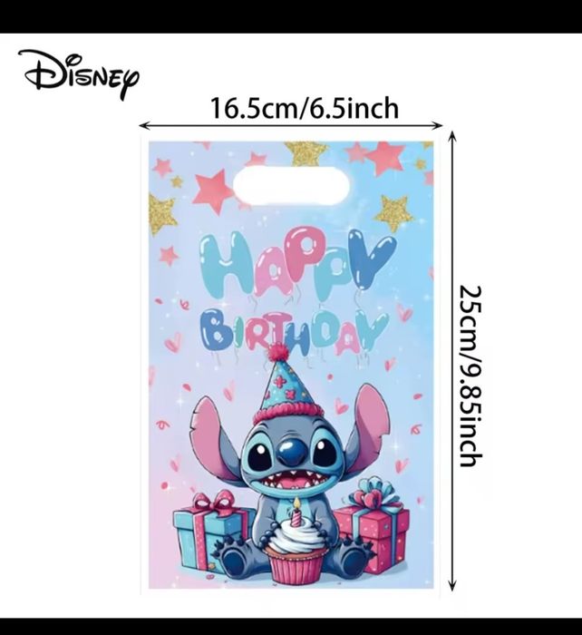 Пакети на День народження Стіч і Minni Mays Соник   30 шт