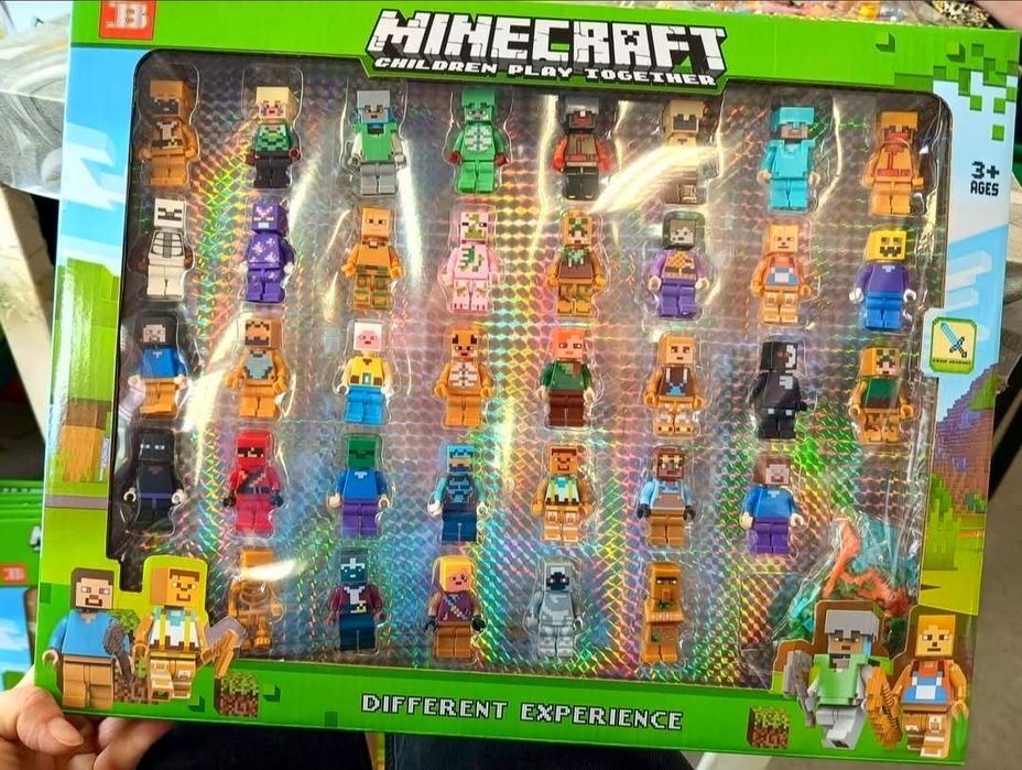 Klocki figurki Minecraft 36 sztuk z akcesoriami kompatybilne z Lego Minecraft figurki 36 sztuk