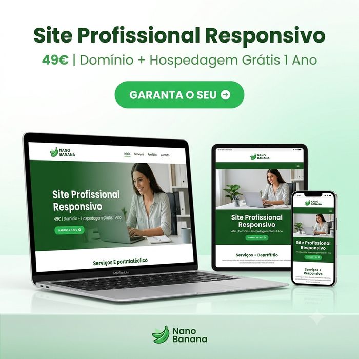 Site Profissional 49€ — Pronto em 7 Dias (Domínio + Hosting Grátis)