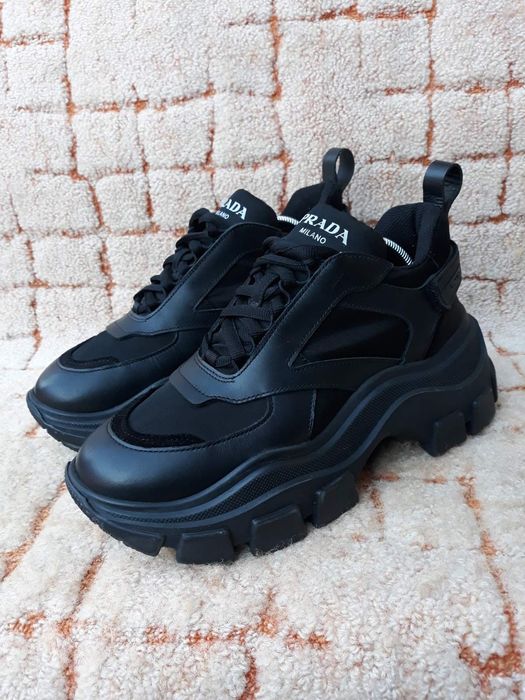 массивные  кроссовки Prada Block Chunky Sole Sneakers