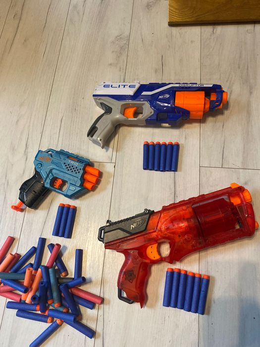 3szt pistoletów Nerf