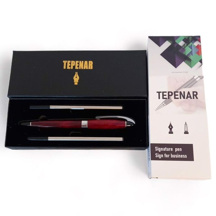 Pióro kulkowe czarne + 2 wkłady zestaw prezent długopis